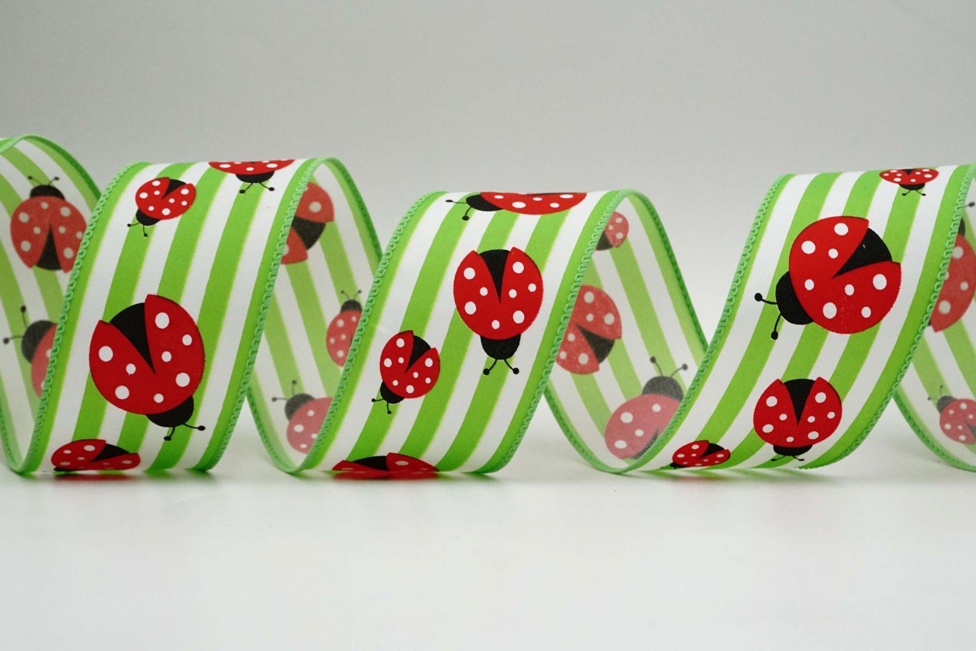 Nastro a pois primaverile con coccinelle